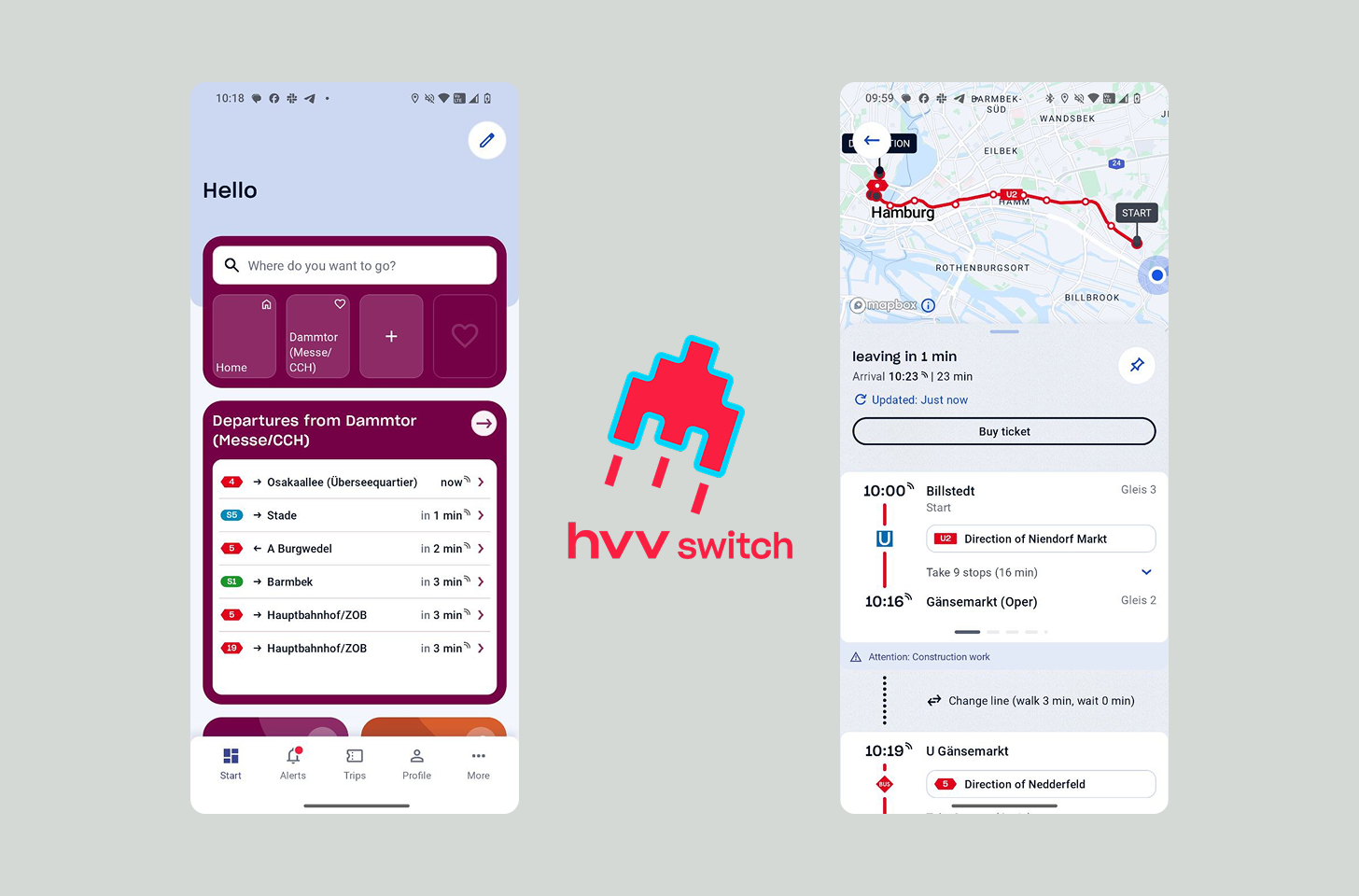 Preview of Transportation App interface